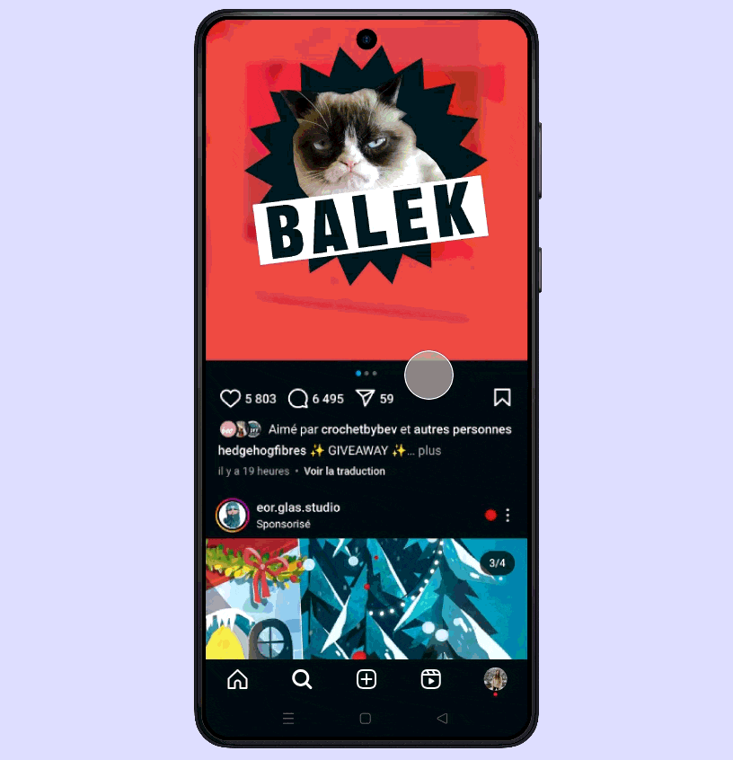 Navigation sur Instagram