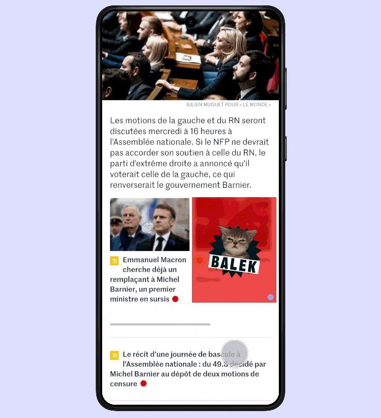 Navigation sur le journal en ligne Le Monde