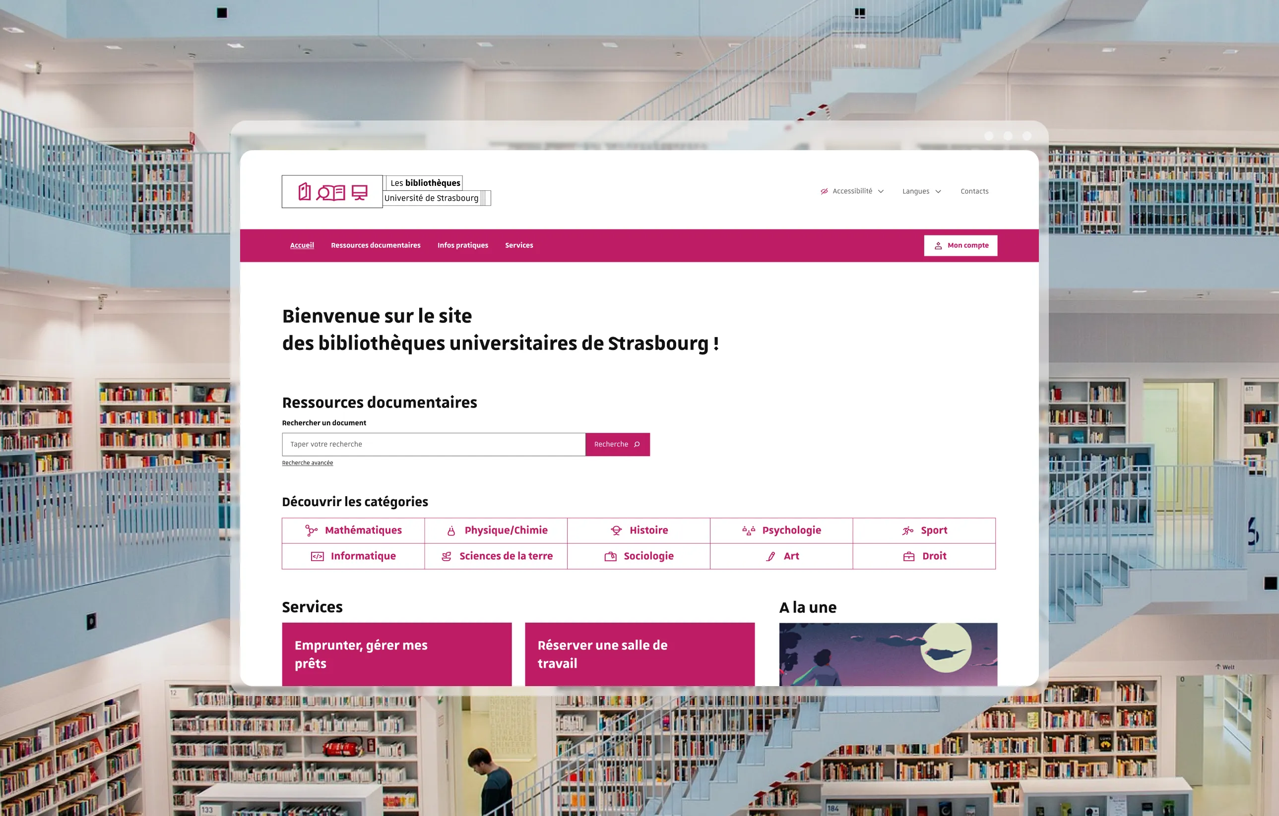 Page d'accueil du site