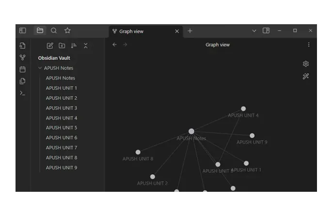 Interface d'Obsidian