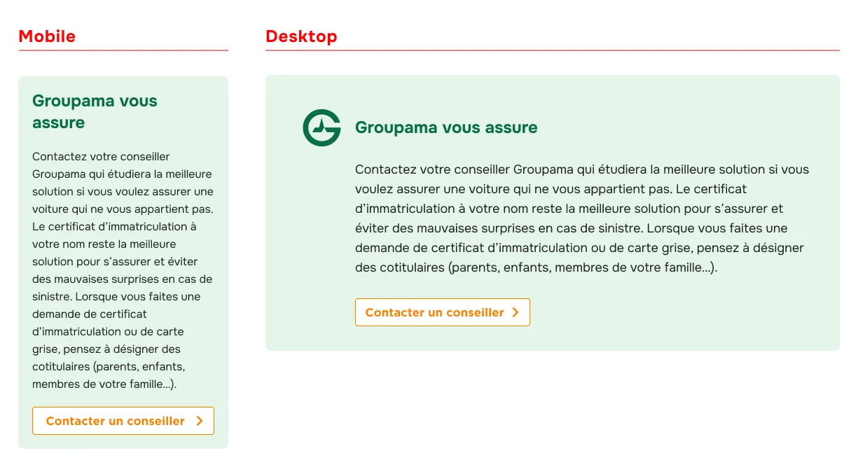 Encart vert Groupama