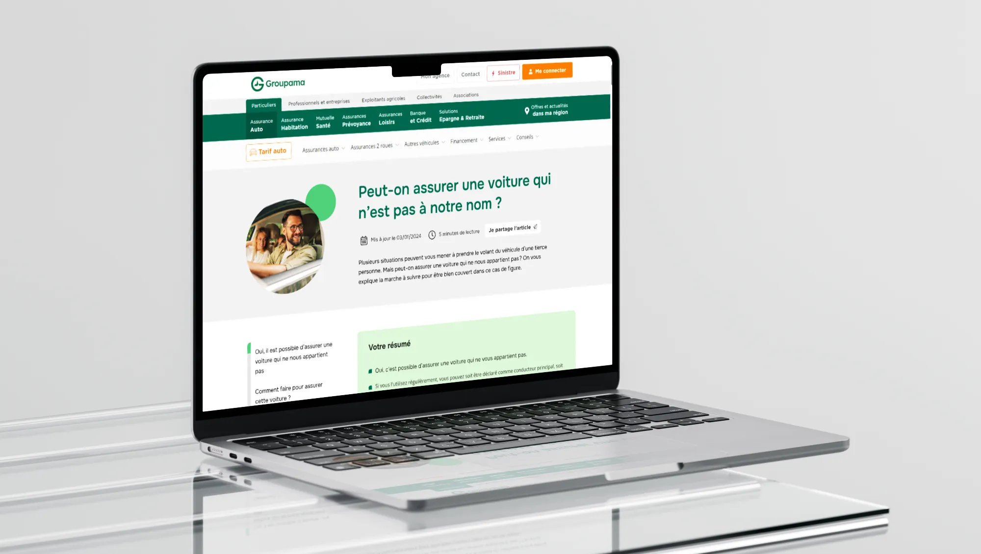 Mockup d'une page conseil