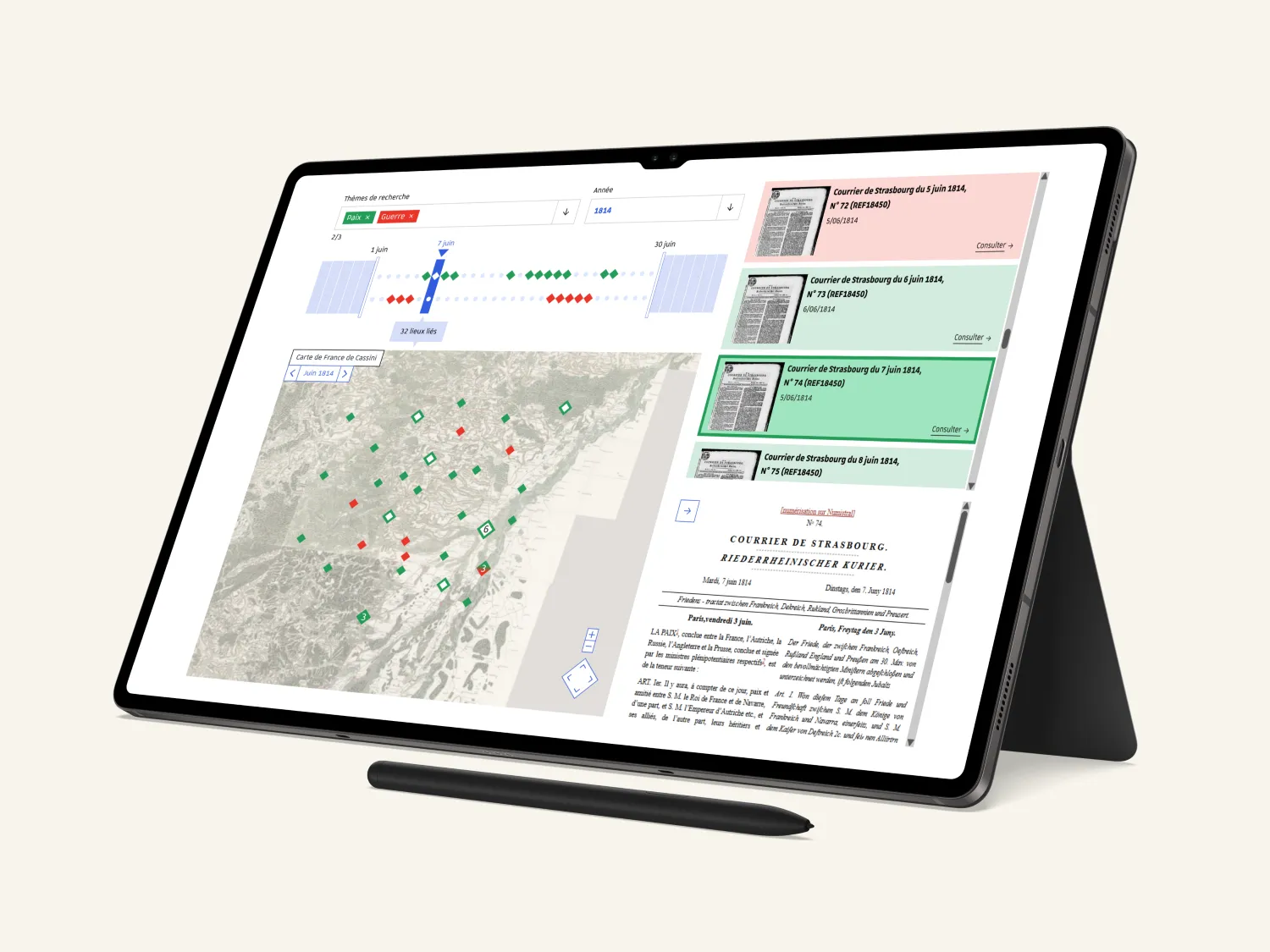 Mockup de l'interface de recherche